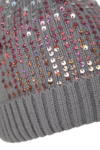 Sequin Kids Fleece Lined Pom Beanie