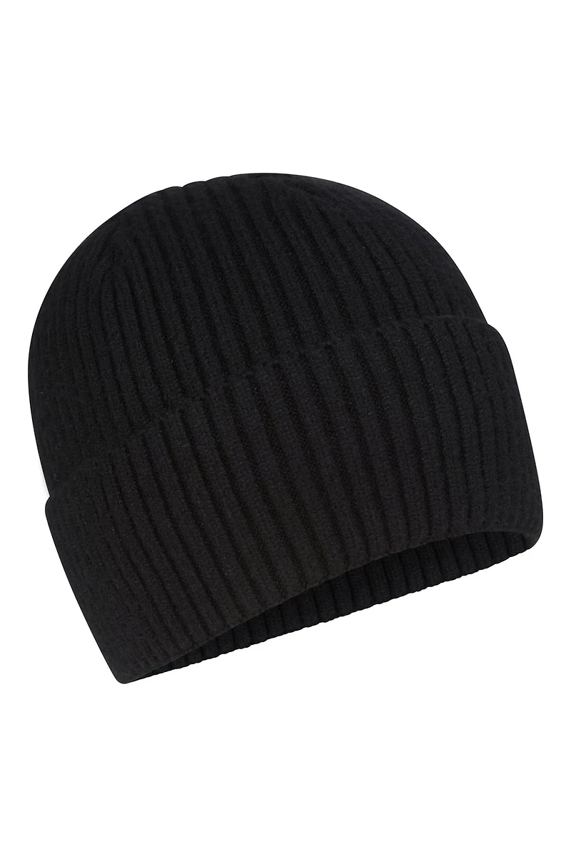 Isotherm Womens Fur Lined Ribbed Beanie