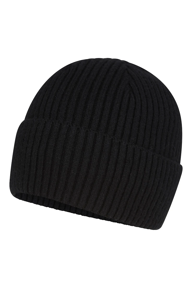 Isotherm Womens Fur Lined Ribbed Beanie