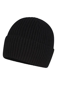 Isotherm Womens Fur Lined Ribbed Beanie