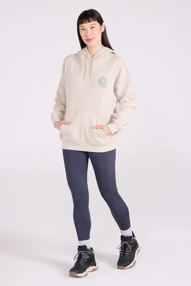 Printed Mountain Collage Womens Relaxed Fit Hoodie