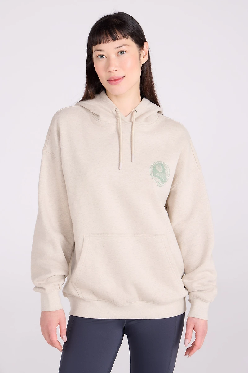 Printed Mountain Collage Womens Relaxed Fit Hoodie