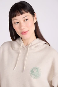 Printed Mountain Collage Womens Relaxed Fit Hoodie