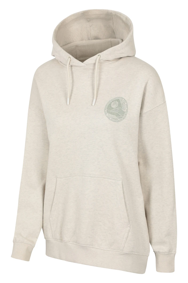 Printed Mountain Collage Womens Relaxed Fit Hoodie