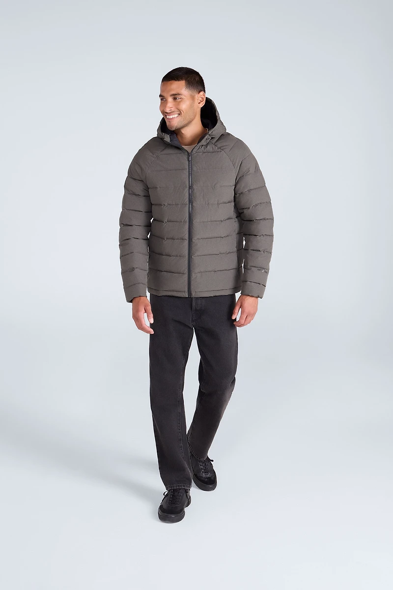 Light Cloud Cosi Marl Hooded Mens Padded Jacket
