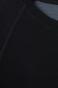 Panelled Mens Merino Longsleeve Round Neck Top