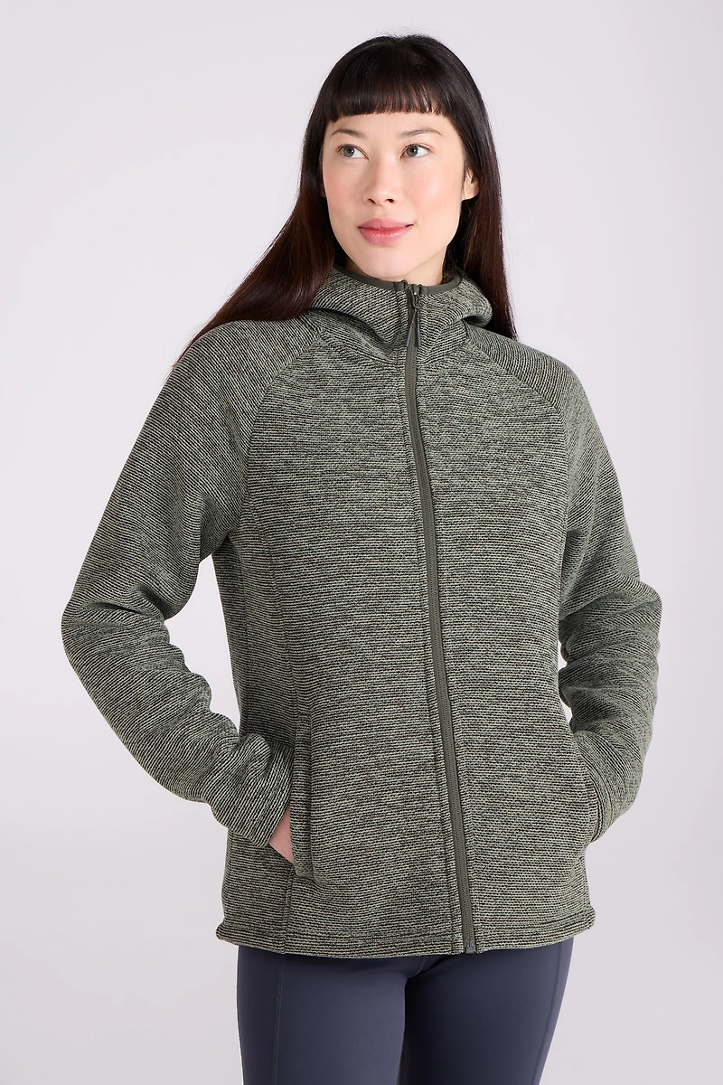 Hayfield Fur Lined Melange Womens Full Zip Fleece