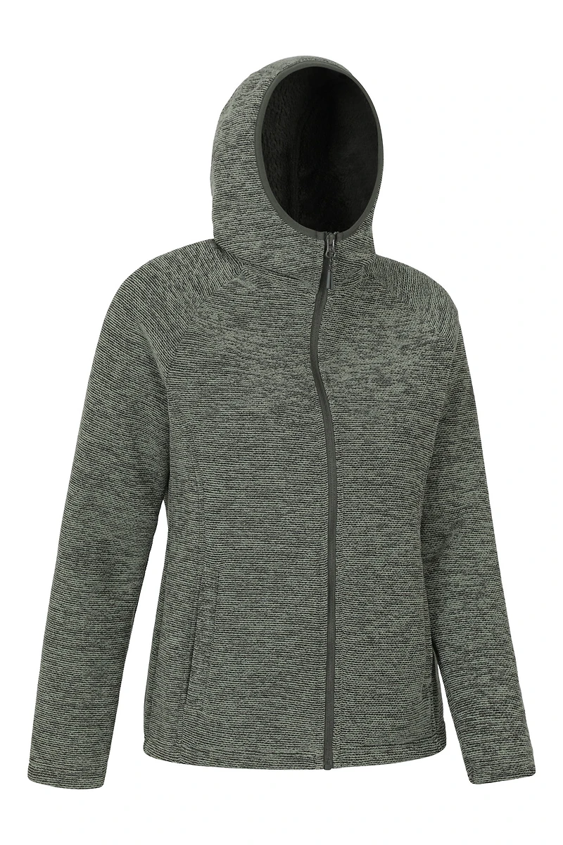 Hayfield Fur Lined Melange Womens Full Zip Fleece