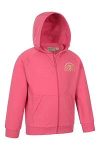 Rainbow Heart Kids Graphic Full Zip Hoodie