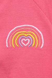 Rainbow Heart Kids Graphic Full Zip Hoodie