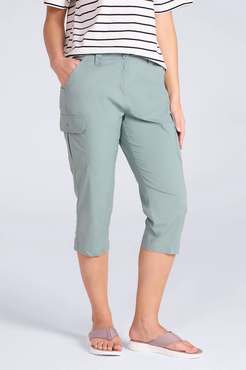 Coastal Stretch Womens Cargo Capri