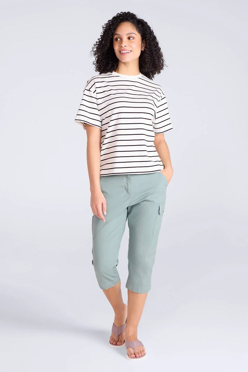 Coastal Stretch Womens Cargo Capri