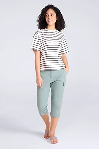 Coastal Stretch Womens Cargo Capri