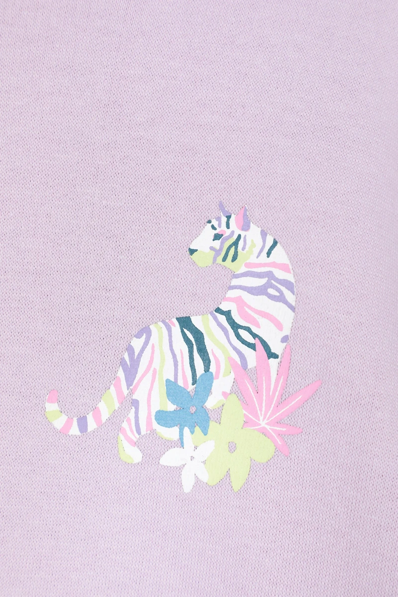 Floral Tiger Kids Hoodie