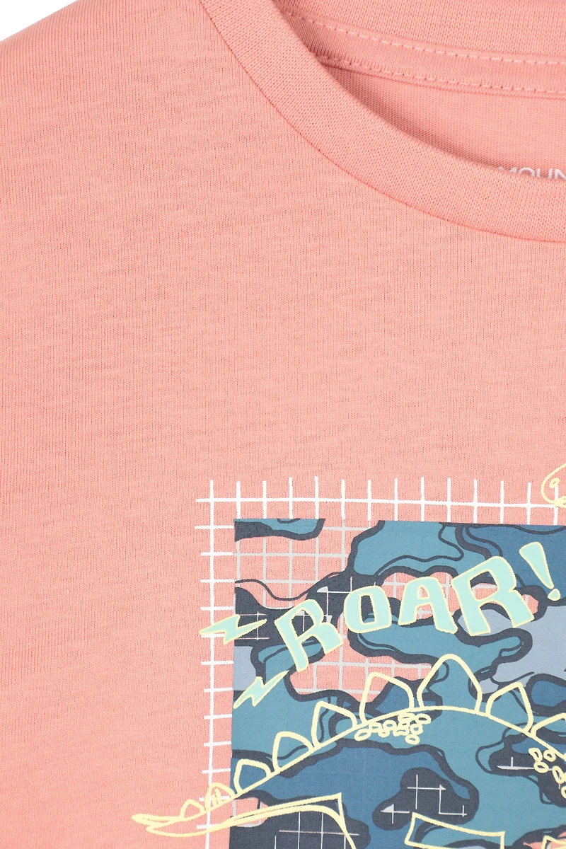 Dino Grid Kids Short Sleeve T-Shirt
