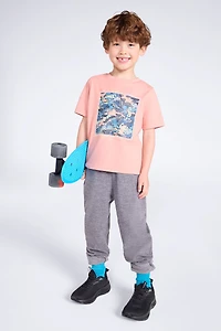 Dino Grid Kids Short Sleeve T-Shirt