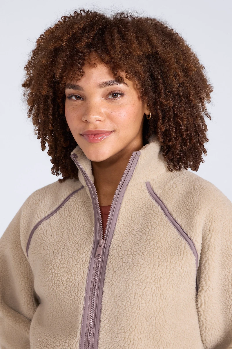 Bonnie Womens Trim Borg Jacket