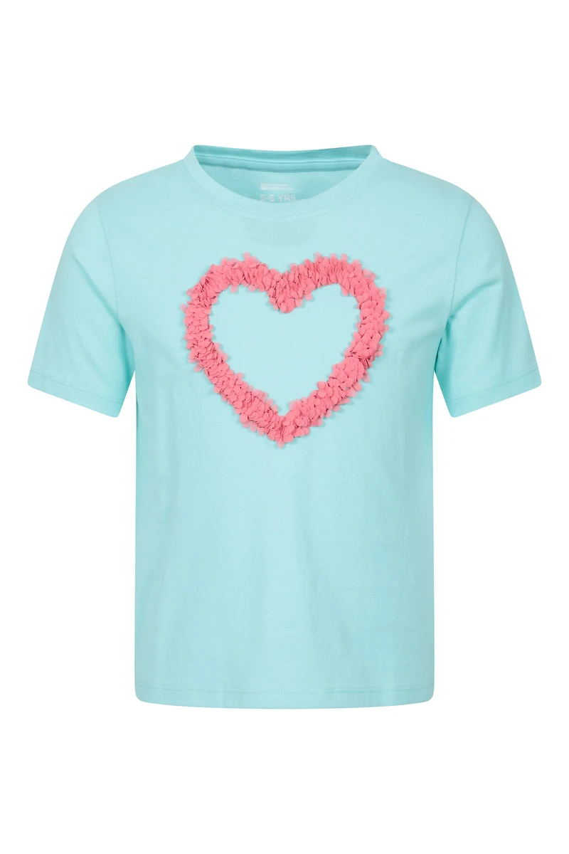 Organza Heart Kids Short Sleeve Tee