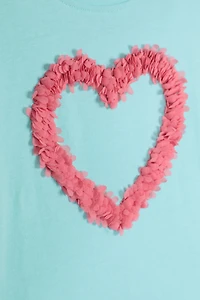 Organza Heart Kids Short Sleeve Tee