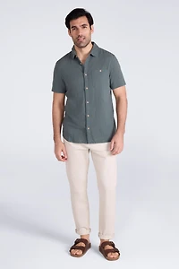 Palm Mens Textured Short Sleeve Shirt