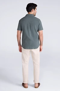 Palm Mens Textured Short Sleeve Shirt
