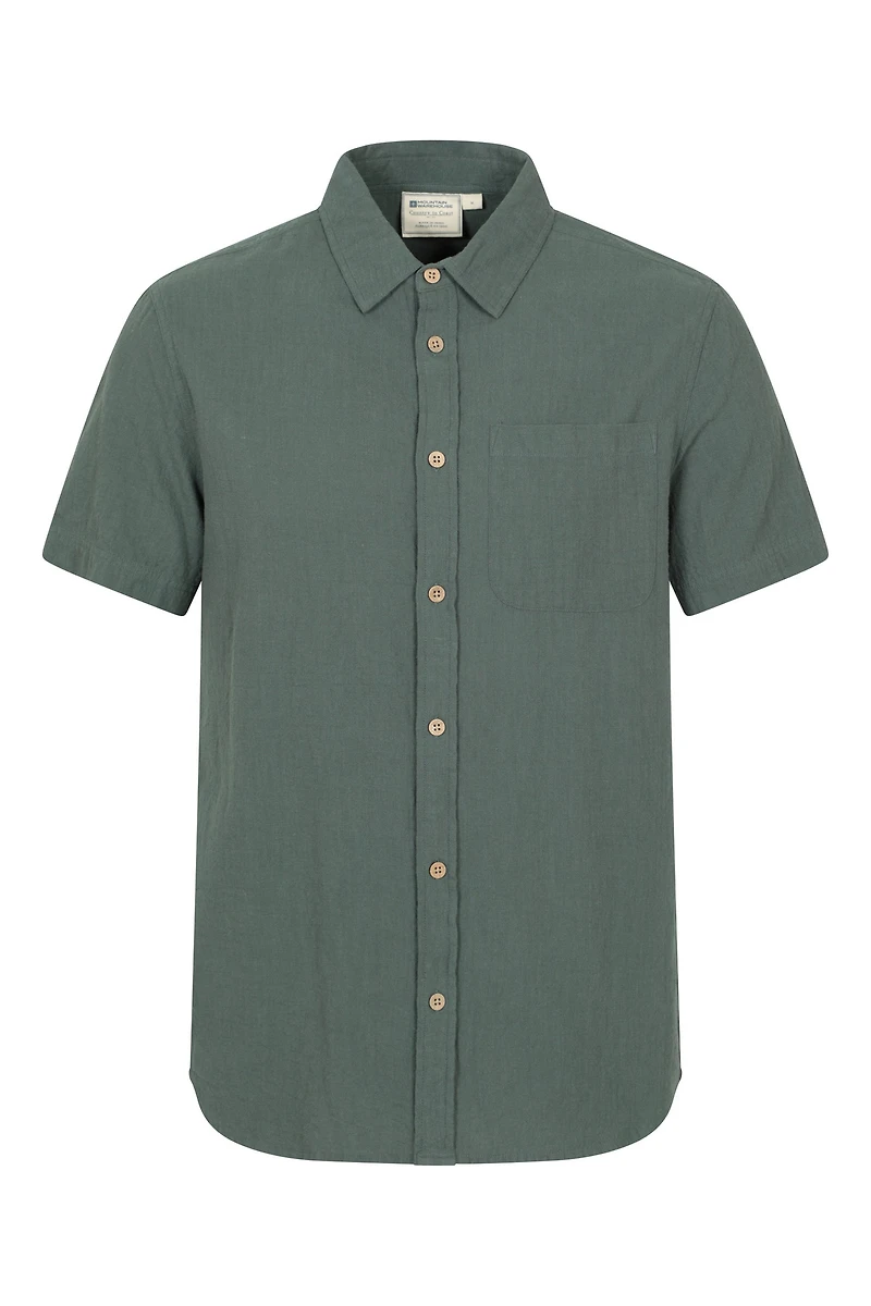 Palm Mens Textured Short Sleeve Shirt