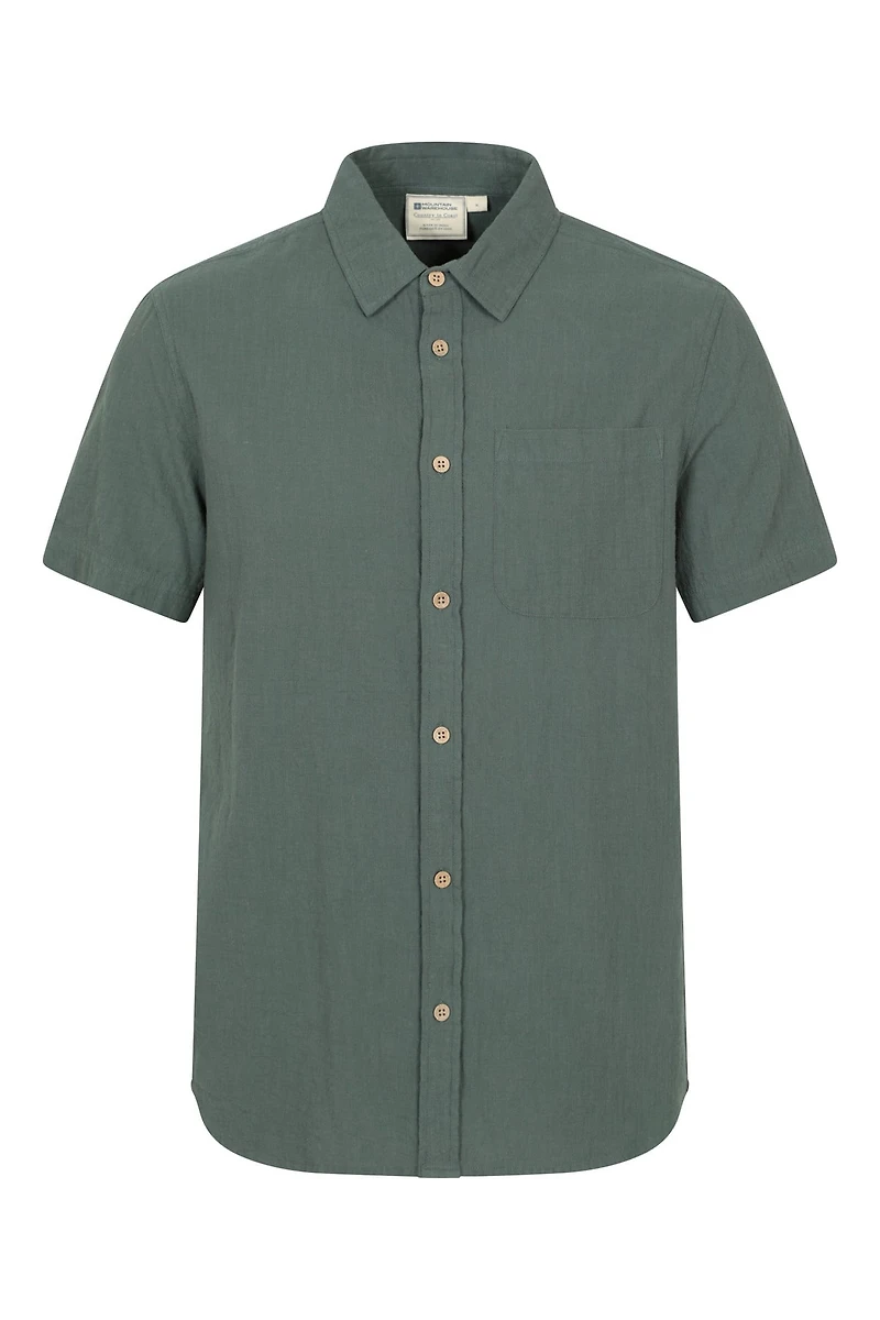 Palm Mens Textured Short Sleeve Shirt