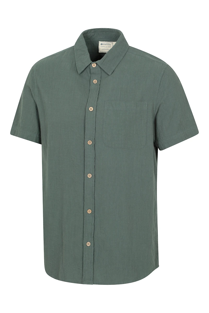 Palm Mens Textured Short Sleeve Shirt