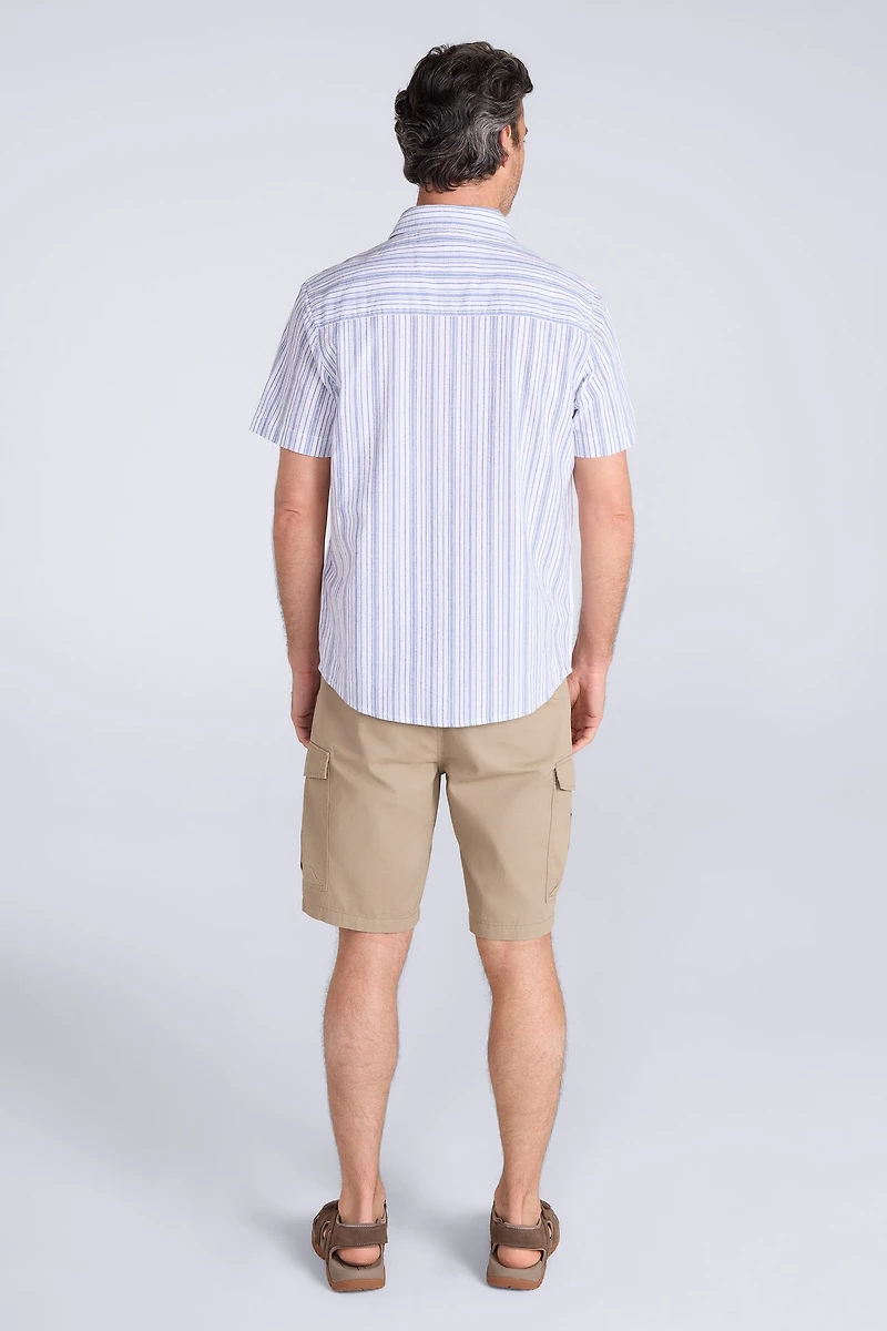 Derby Mens Stripe Cotton Short Sleeve Shirt