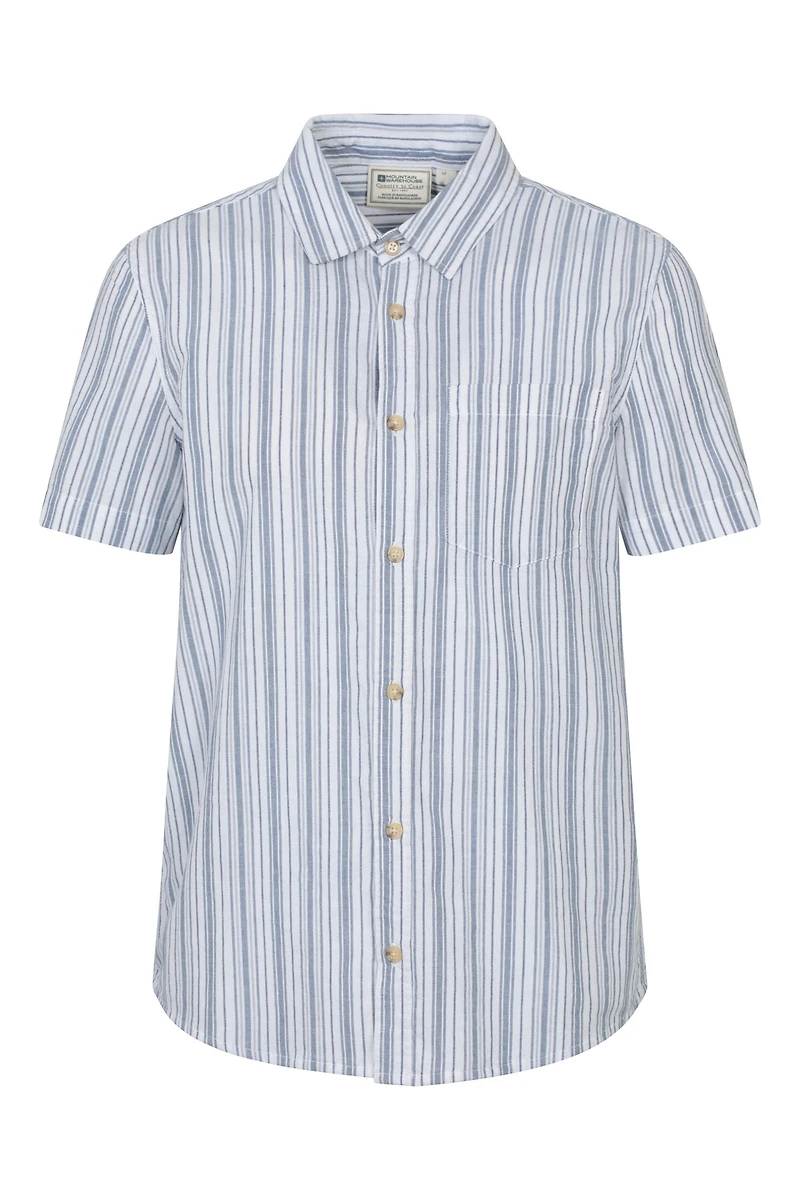 Derby Mens Stripe Cotton Short Sleeve Shirt