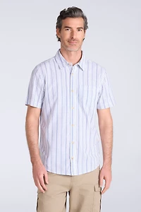 Derby Mens Stripe Cotton Short Sleeve Shirt