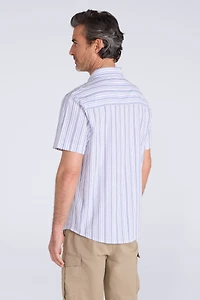 Derby Mens Stripe Cotton Short Sleeve Shirt