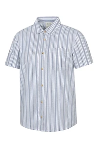 Derby Mens Stripe Cotton Short Sleeve Shirt