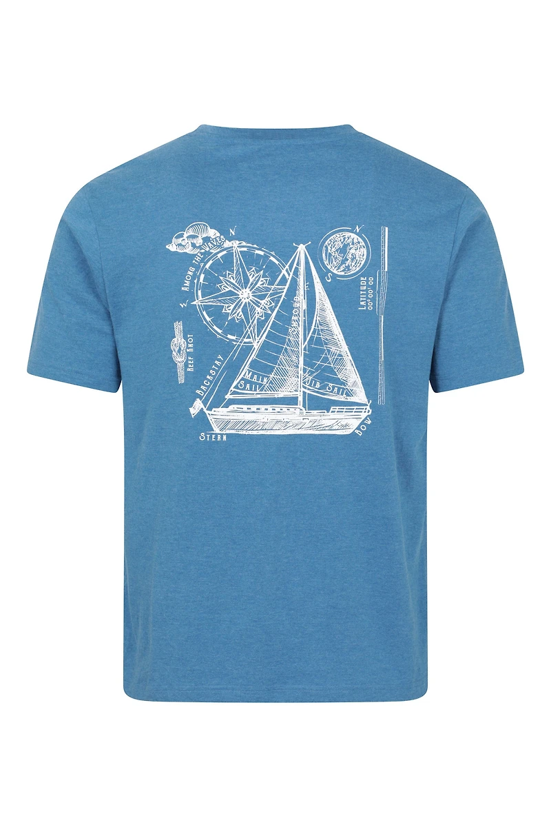 Sail Boat Mens Graphic T-Shirt