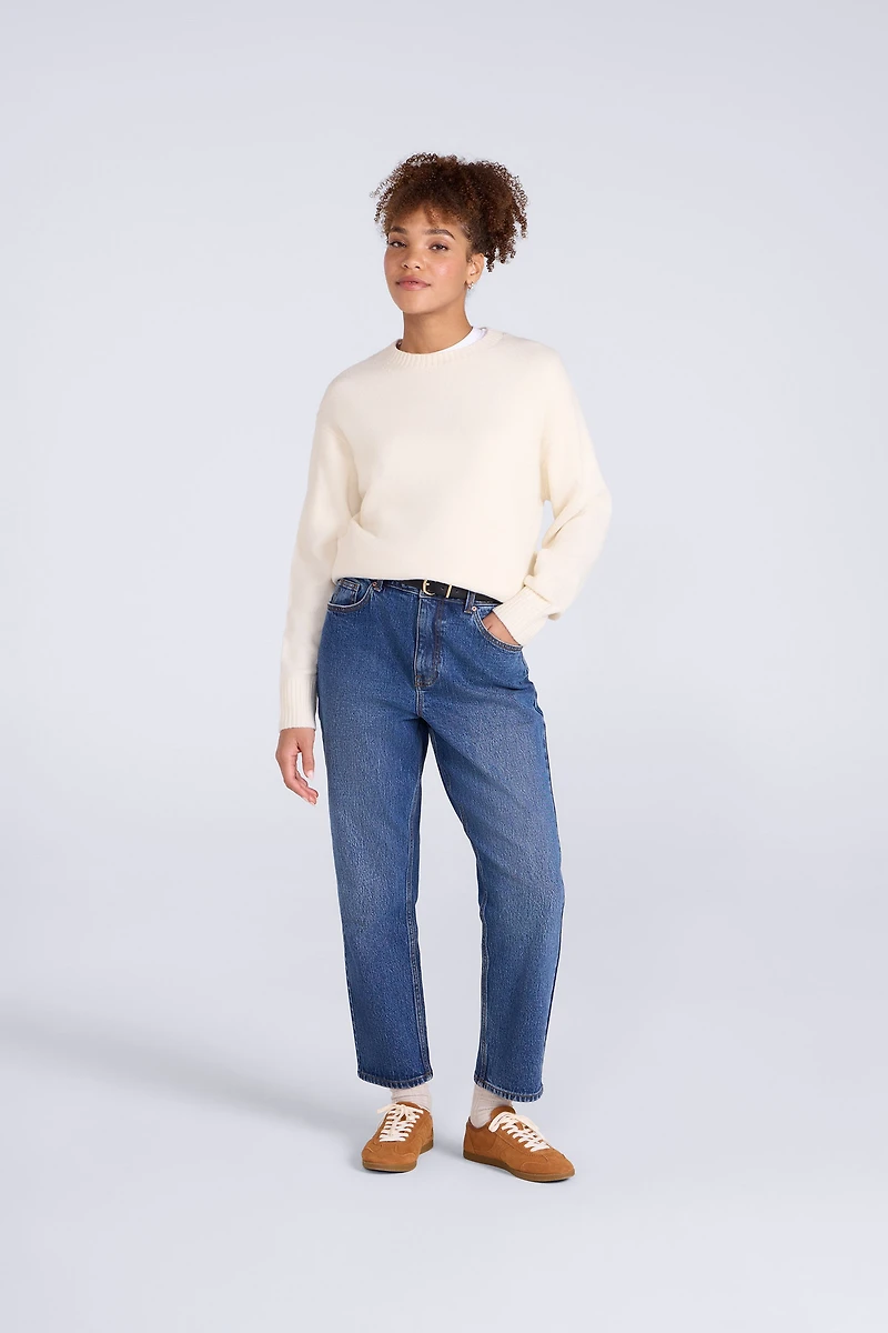 High Waisted Straight Leg Womens Jeans