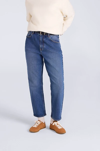 High Waisted Straight Leg Womens Jeans