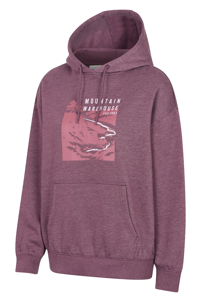Printed Winding Trek Womens Relaxed Fit Hoodie