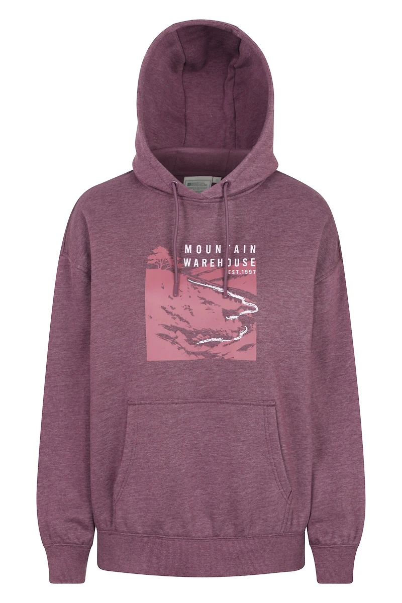Printed Winding Trek Womens Relaxed Fit Hoodie