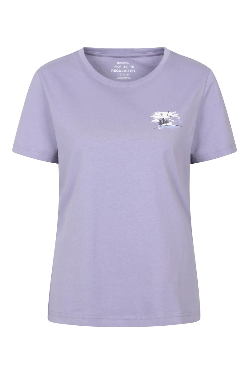 Printed Womens Birds at Dusk T-Shirt
