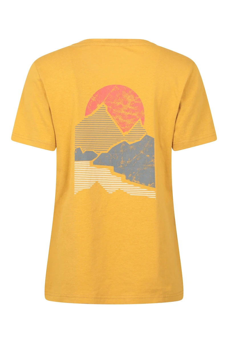 Printed Womens Mountain Sunset T-Shirt