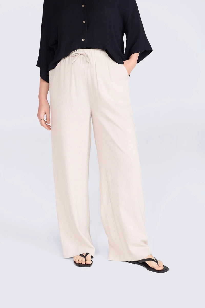 Linen Blend Womens Trousers