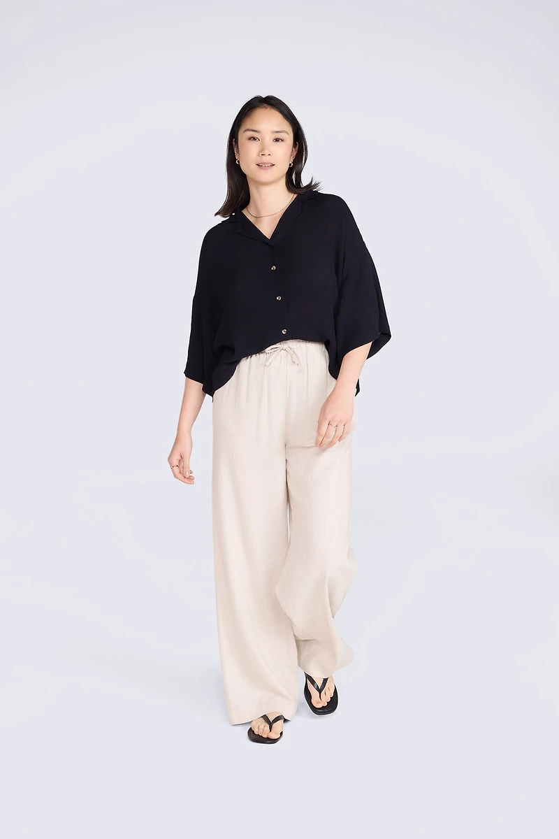 Linen Blend Womens Trousers