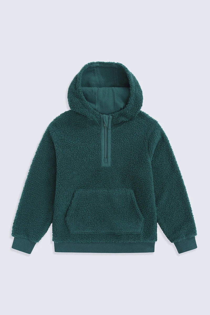 Animal Etta Kids Half Zip Borg Hoodie