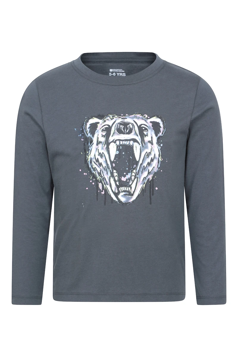Graffiti Bear Kids Long Sleeve Graphic Tee