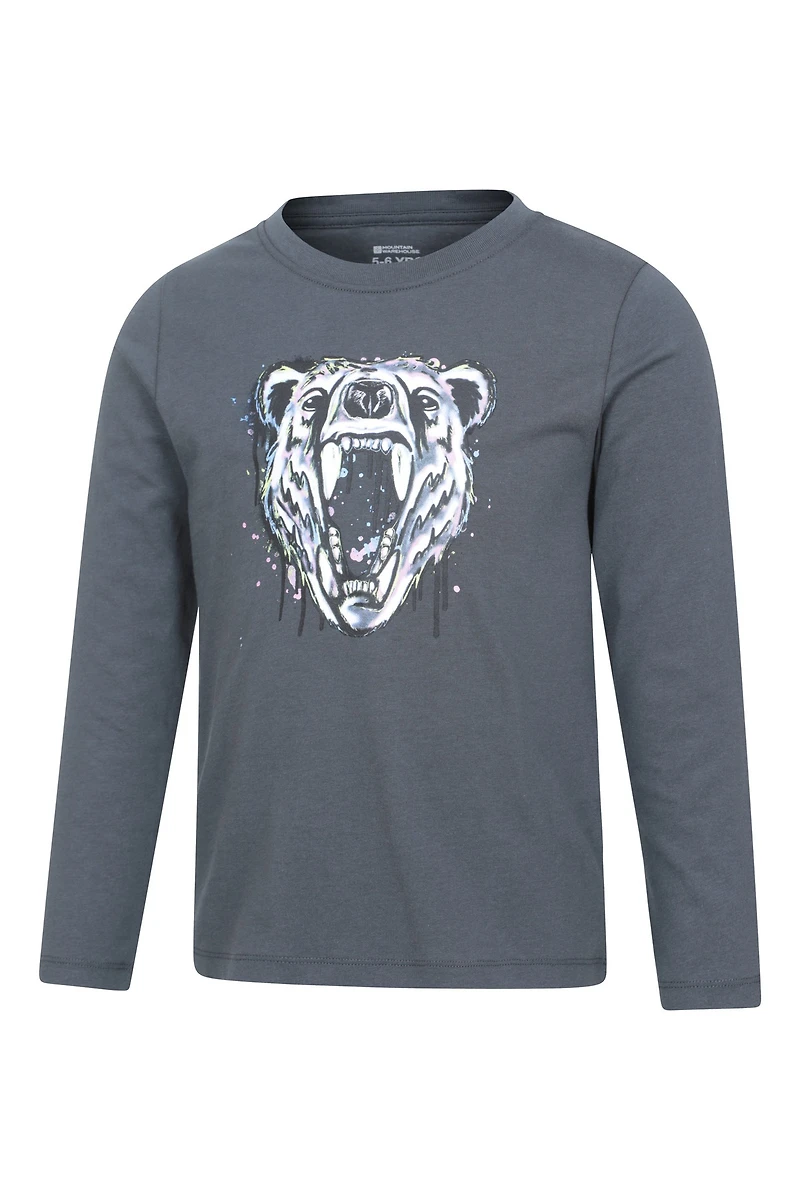 Graffiti Bear Kids Long Sleeve Graphic Tee