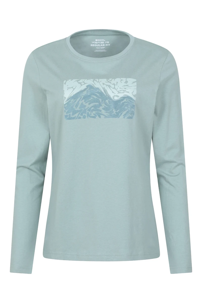 Flocked Mountain Womens Long Sleeve Tee