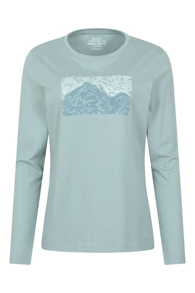 Flocked Mountain Womens Long Sleeve Tee