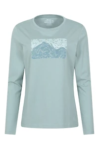 Flocked Mountain Womens Long Sleeve Tee