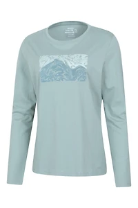 Flocked Mountain Womens Long Sleeve Tee