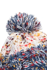 Nepped Womens Fleece Lined Pom Beanie